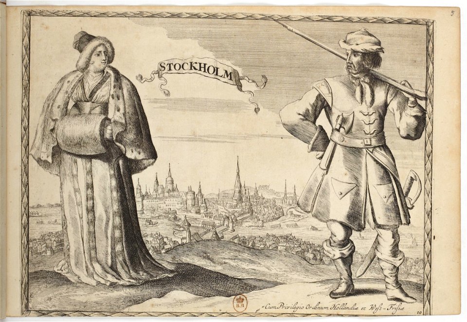 Stockholm - Costumes des quatre parties du monde, gravés dans la manière de Luycken (1670)