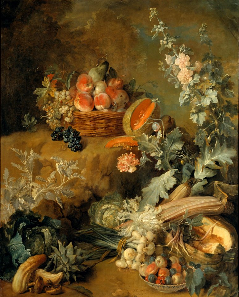 Still Life of Fruits and Vegetables ( Earth ) (Jean-Baptiste Oudry) - Nationalmuseum - 17868