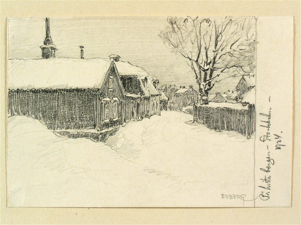 Stockholm, Södermalm, Vita bergen. Teckning av Ferdinand Boberg - Nordiska museet - NMA.0090948