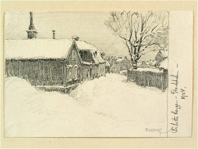 Stockholm, Södermalm, Vita bergen. Teckning av Ferdinand Boberg - Nordiska museet - NMA.0090948
