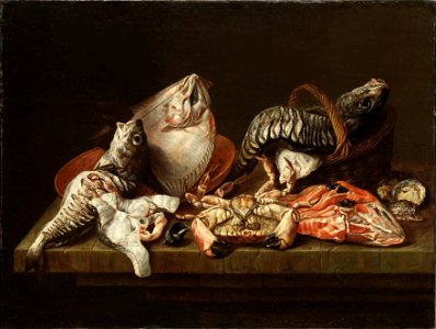 Still Life with Fishes, a Crab and Oysters (Isaac van Duynen) - Nationalmuseum - 18452
