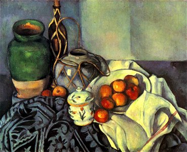 Still Life with Apples, by Paul Cézanne. Free illustration for personal and commercial use.
