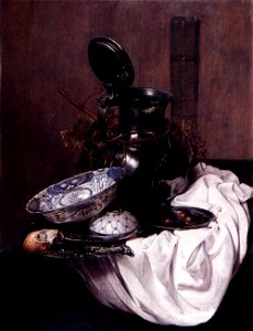 Still Life with Pewter Jug 1645 Jan Jansz Treck. Free illustration for personal and commercial use.