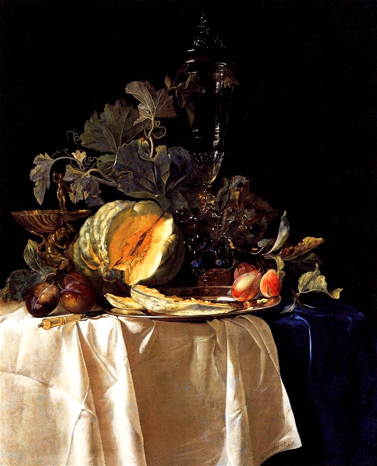 Still-Life with Fruit and Crystal Vase 1652 Willem van Aelst
