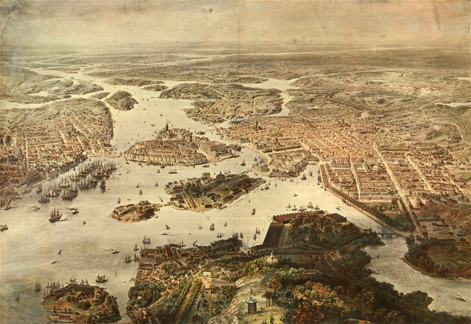 Stockholm panorama 1868 Stadsmuseum