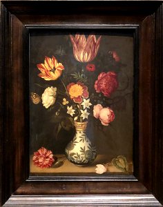 Still Life with Flowers in a Wan-li Vase by Ambrosius Bosschaer