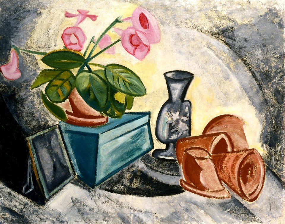Still life. Gloxinias (Rozanova, 1913)