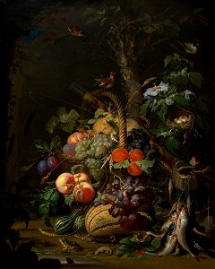 Still Life with Fruit, Fish, and a Nest A11777