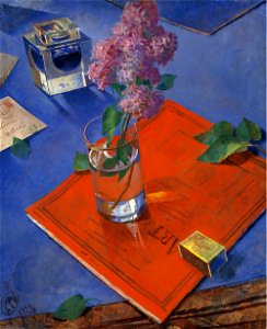 Still-life with lillac by Petrov-Vodkin (1928, Christie's)