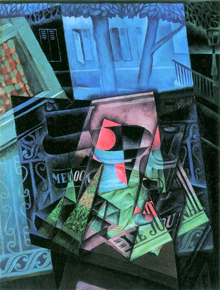 Still life and urban landscape (Place Ravignan) by Juan Gris