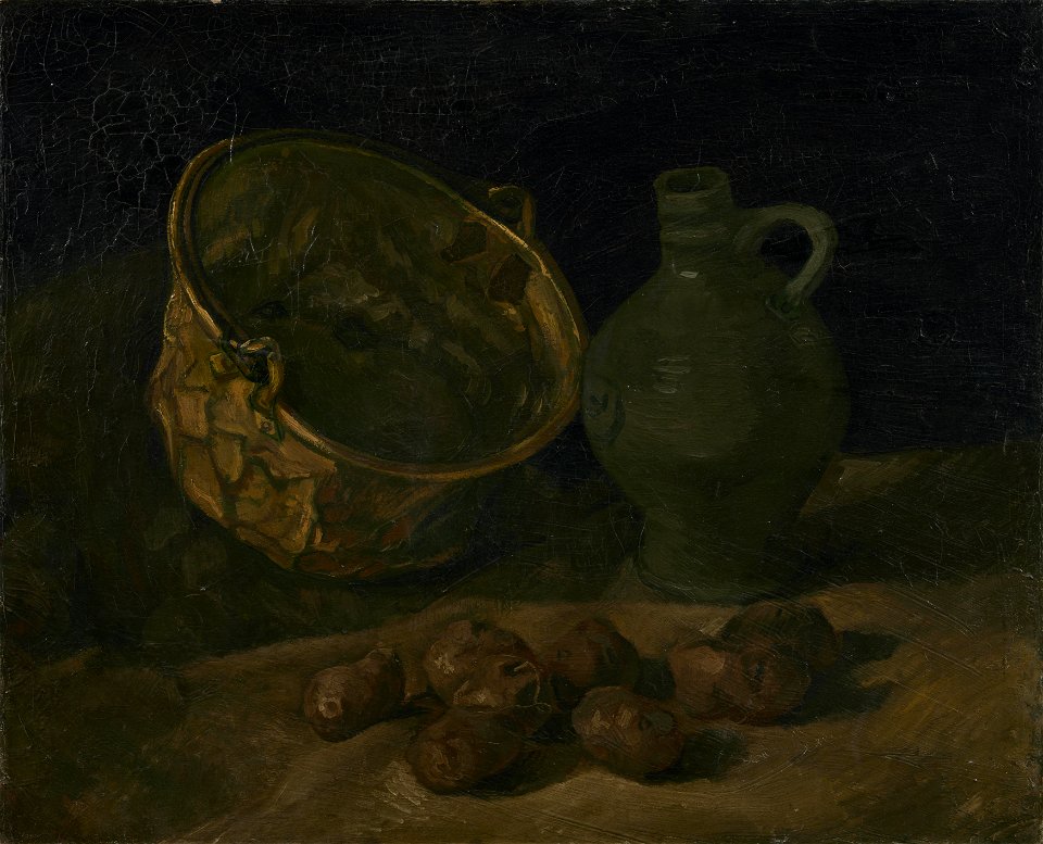 Stilleven met koperen ketel en kruik - s0052V1962 - Van Gogh Museum