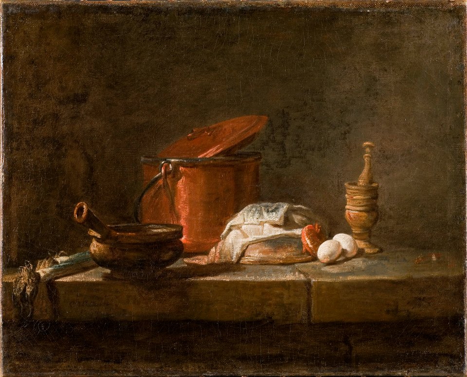 Still Life with Kitchen Utensils and Vegetables (Jean Siméon Chardin) - Nationalmuseum - 100530