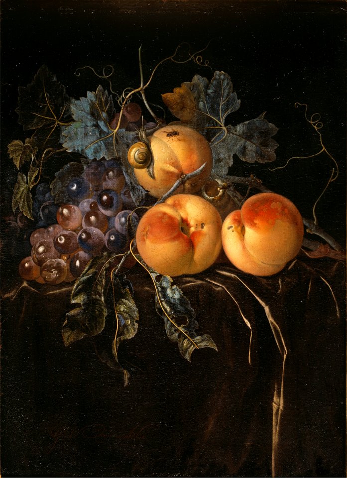 Still Life with Peaches and Grapes (Willem van Aelst) - Nationalmuseum - 17252