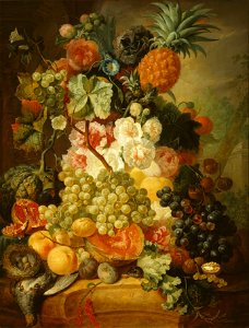Stilleven met bloemen en vruchten - Jan van Os