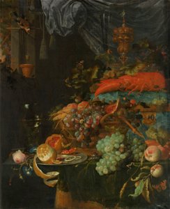 Stilleven met vruchten en een puttertje Rijksmuseum SK-A-266