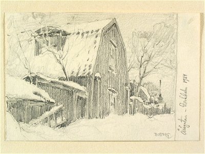 Stockholm, Söder, Kv. Åsögatan. Teckning av Ferdinand Boberg - Nordiska museet - NMA.0090974