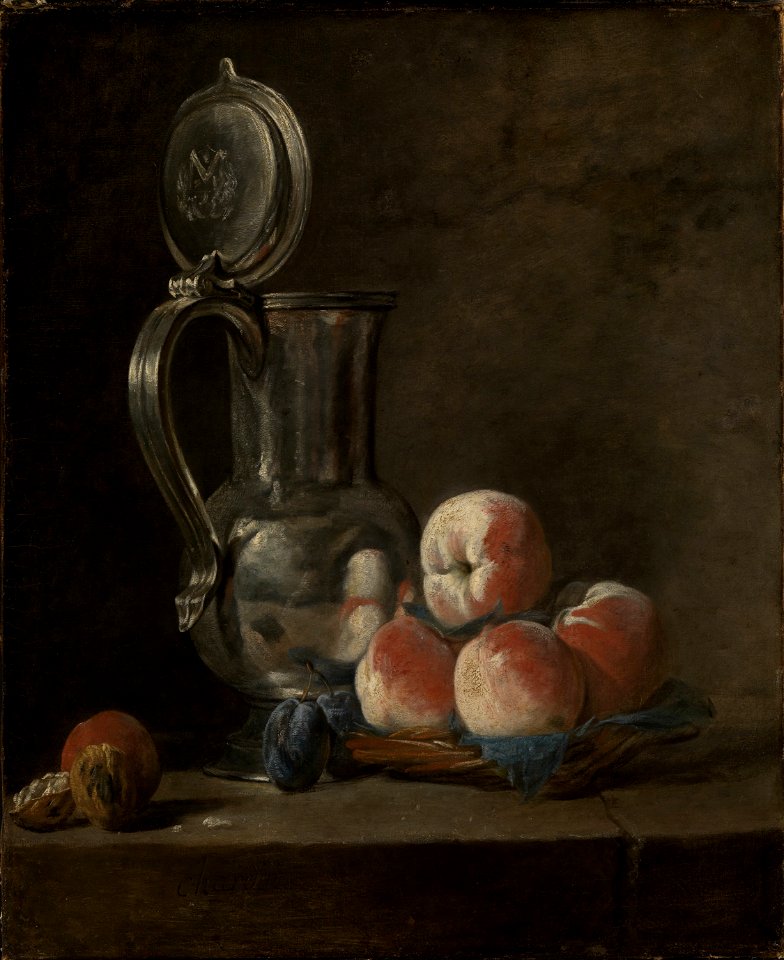 Still Life with Tin Pitcher and Peaches - Jean-Baptiste-Siméon Chardin - Google Cultural Institute
