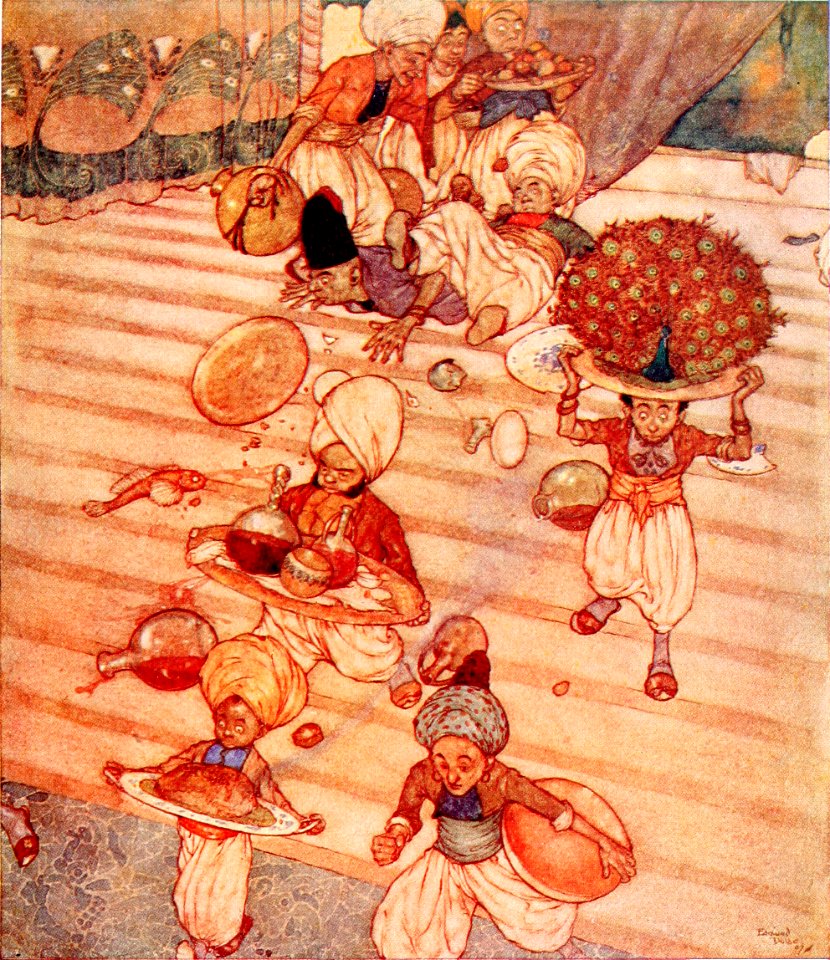 Stories from the Arabian nights - colour plate at page 155