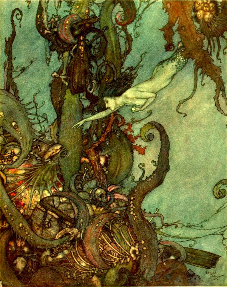Stories from Hans Andersen - Edmund Dulac color plate at page 183