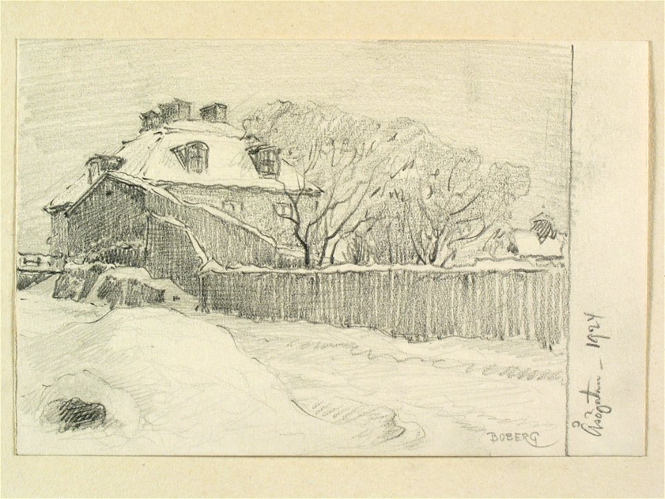 Stockholm, Södermalm, Kv. Åsögatan.Teckning av Ferdinand Boberg - Nordiska museet - NMA.0090975