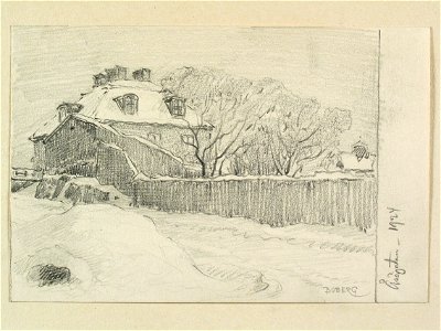 Stockholm, Södermalm, Kv. Åsögatan.Teckning av Ferdinand Boberg - Nordiska museet - NMA.0090975