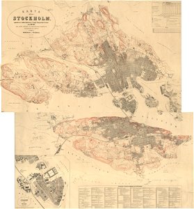 Stockholm city map 1870