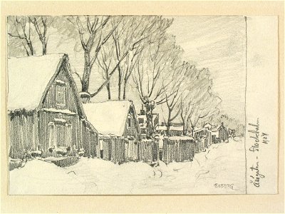 Stockholm, Södermalm, Åsögatan.Teckning av Ferdinand Boberg - Nordiska museet - NMA.0090969