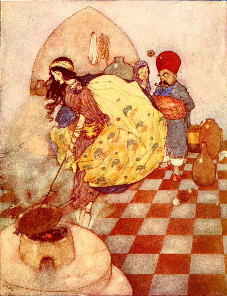Stories from the Arabian nights - colour plate at page 039