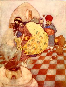 Stories from the Arabian nights - colour plate at page 039