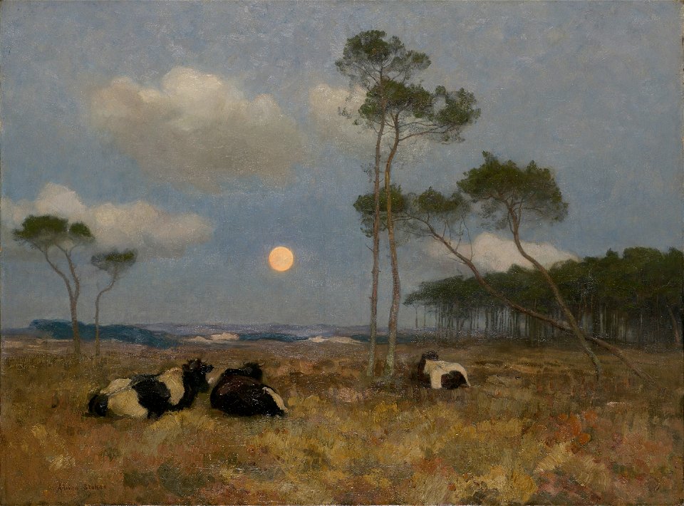 Adrian Scott Stokes - Moonrise on the Zuyderzee (1899)