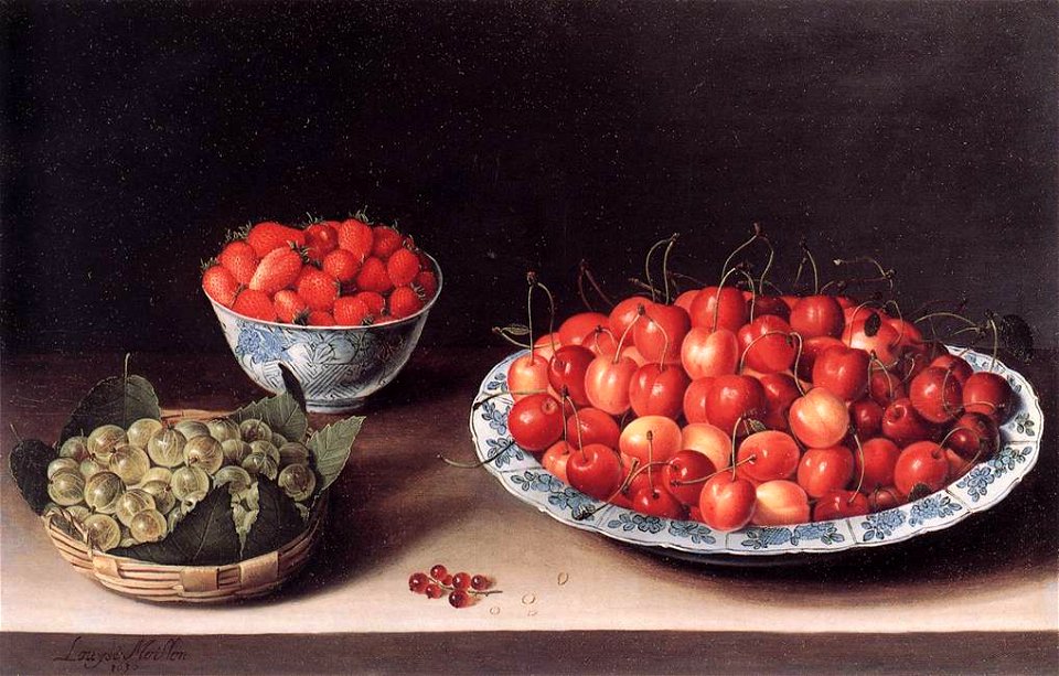 Still-Life with Cherries Strawberries and Gooseberries 1630 Moillon