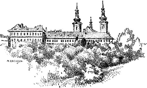 Story of Prague (1920), view of Strahov. Free illustration for personal and commercial use.