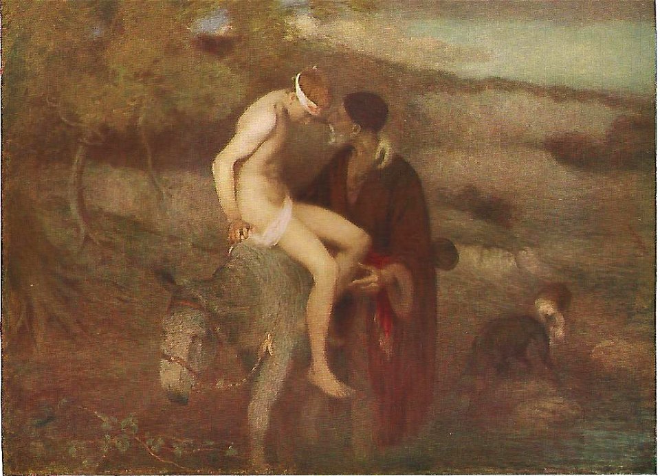 Edward Stott Good Samaritan (1910) 81.6 x 106 cm, Ferrens Art Gallery, Hull