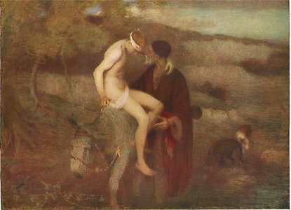 Edward Stott Good Samaritan (1910) 81.6 x 106 cm, Ferrens Art Gallery, Hull