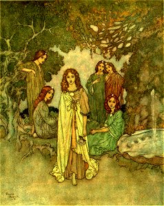 Stories from Hans Andersen - Edmund Dulac color plate at page 139