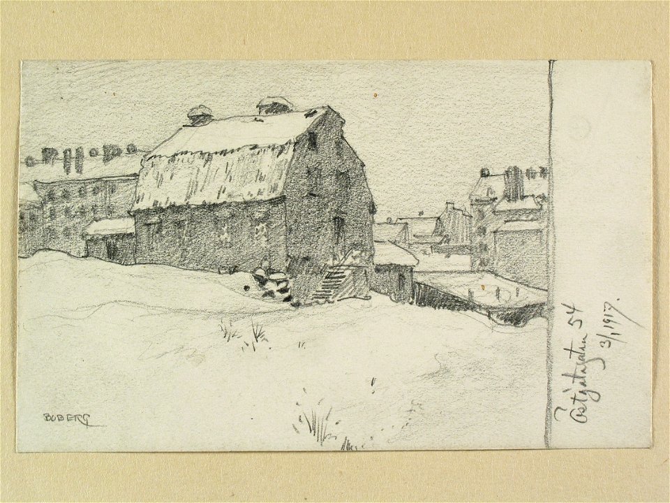 Stockholm, Södermalm, Kv. Obelisken, Östgötagat. 54, Teckning av Ferdinand Boberg - Nordiska museet - NMA.0090977