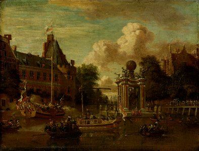 Abraham Storck - Bezoek van het Moskovisch gezantschap aan Amsterdam, 1697