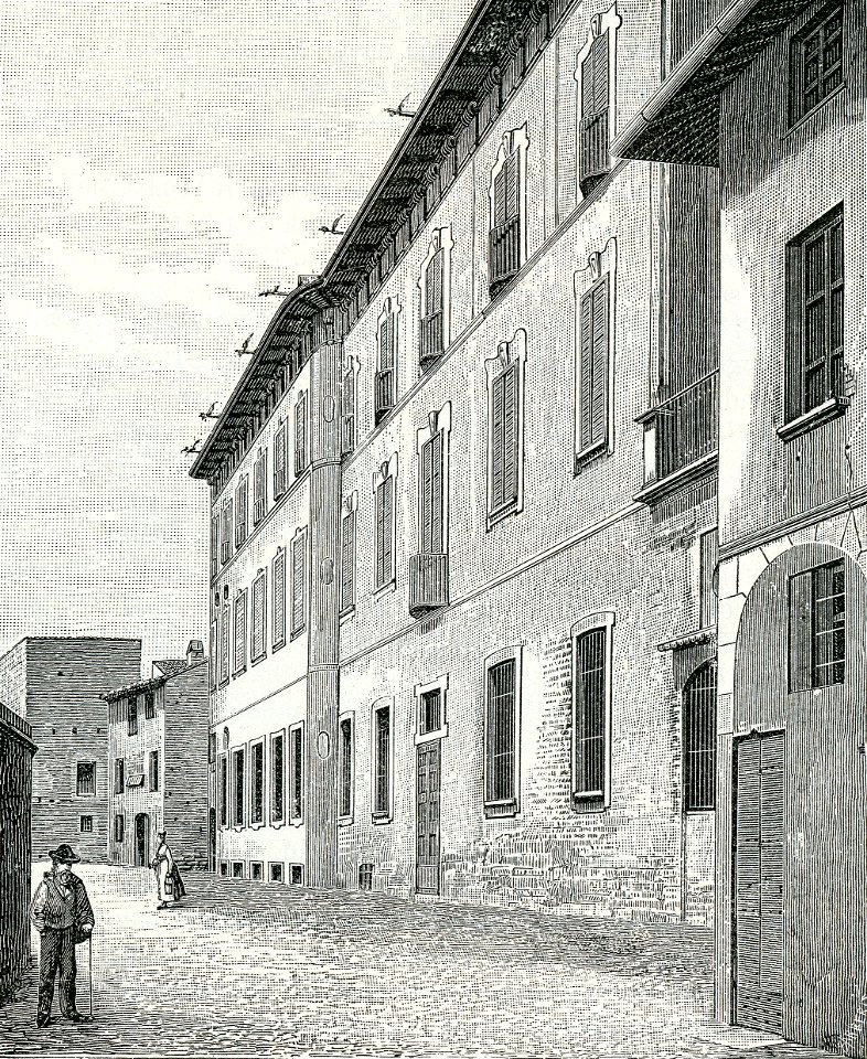 Stradella antica casa Guarini xilografia di Barberis