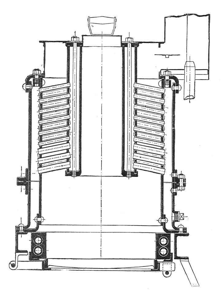 Straker boiler, section (Rankin Kennedy, Modern Engines, Vol III)