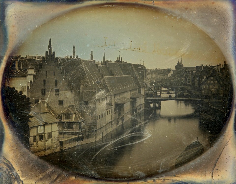 Strasbourg, la Douane et le pont du Corbeau 1848