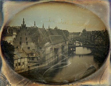 Strasbourg, la Douane et le pont du Corbeau 1848