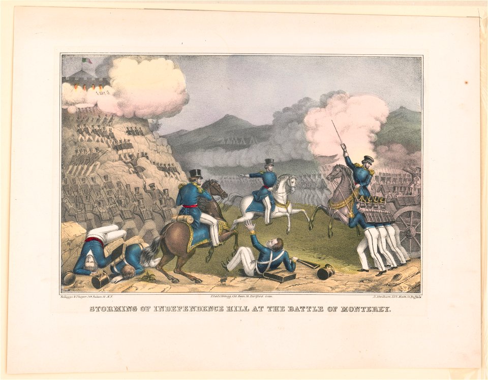 Storming of Independence Hill at the Battle of Monterey - Kelloggs & Thayer, N.Y. ; E.B. & E.C. Kellogg, Hartford, Conn. ; D. Needham, Buffalo. LCCN93507890