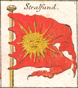 Stralsund - Ca. 1760 flag chart by Tobias Lotter (cropped)