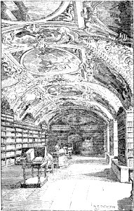Story of Prague (1920), Strahov Library. Free illustration for personal and commercial use.