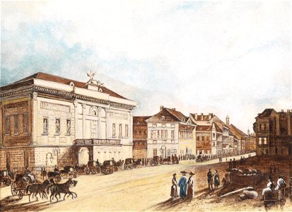 Strassenszene in Modena 19Jh
