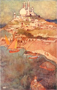 Stories from the Arabian nights - colour plate at page 209