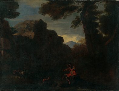 Stredoeurópsky majster - Krajina s figurálnou štafážou - M 129 - Ernest Zmeták Art Gallery