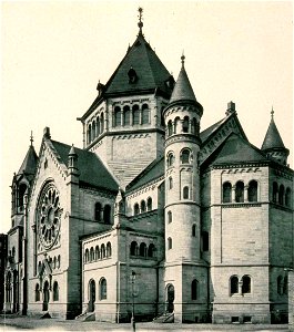 Strasbourg synagogue quai Kléber vue façade 1898-1940. Free illustration for personal and commercial use.