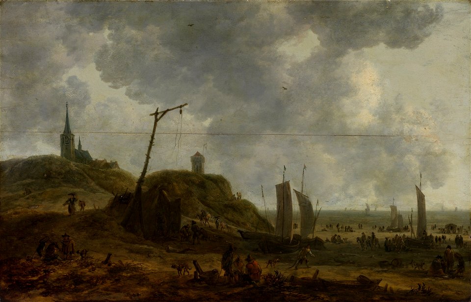 Strand bij Katwijk - Adriaen van der Kabel