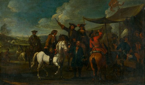 Stredoeurópsky maliar z 1. polovice 19. storočia - Vo vojenskom tábore - O 593 - East Slovak Gallery